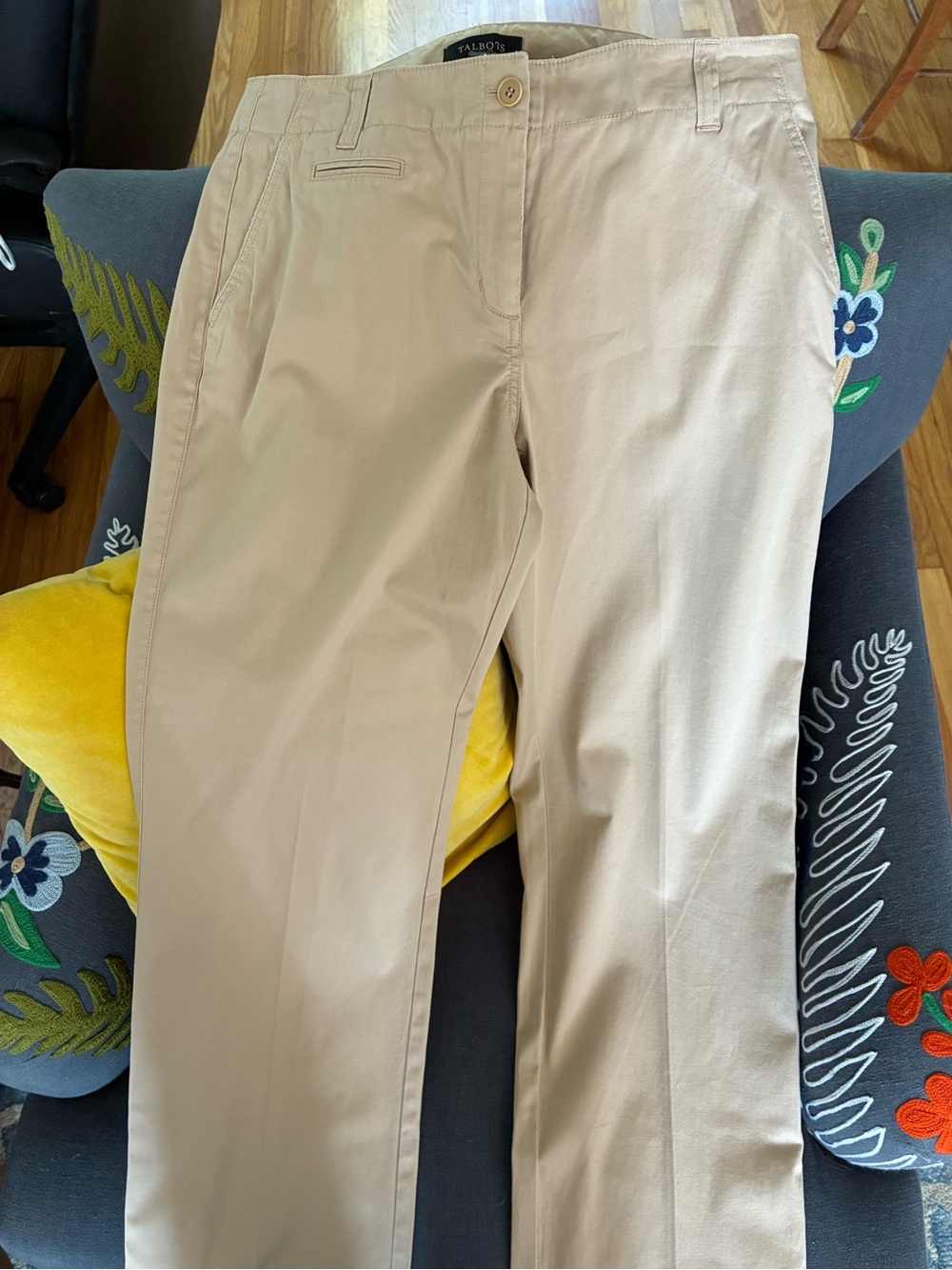 Talbots womens Khaki Straight-Leg Pants - Tan